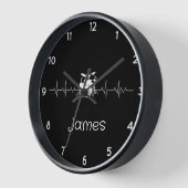 ヴィンテージパーソナライズされたドラムセット音楽ドラマーブラック 壁時計 (傾斜)