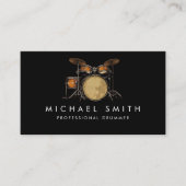 ヴィンテージパーソナライズされたドラムセット音楽ドラマー 名刺 (正面)