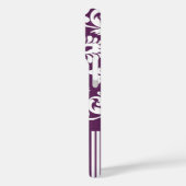 ヴィンテージパーソナライズされたナス・ダマスクとストライプ Case-Mate iPhoneケース (裏面 / 左)