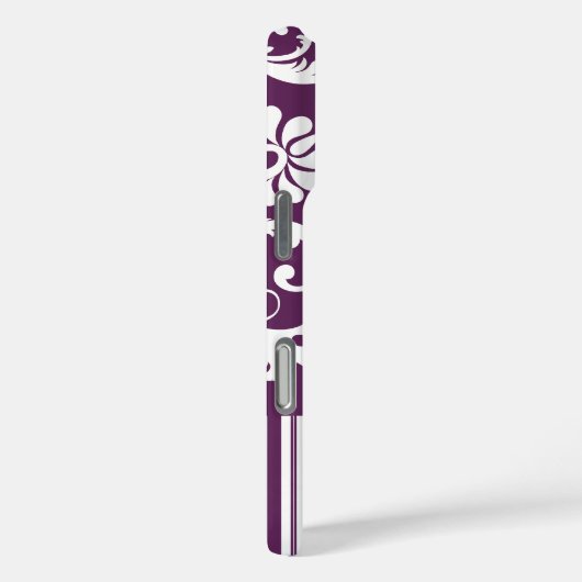 ヴィンテージパーソナライズされたナス・ダマスクとストライプ Case-Mate iPhoneケース (裏面 / 右)