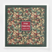 ヴィンテージパーソナライズされたナプキンをトレンディーの赤いトーン (正面)