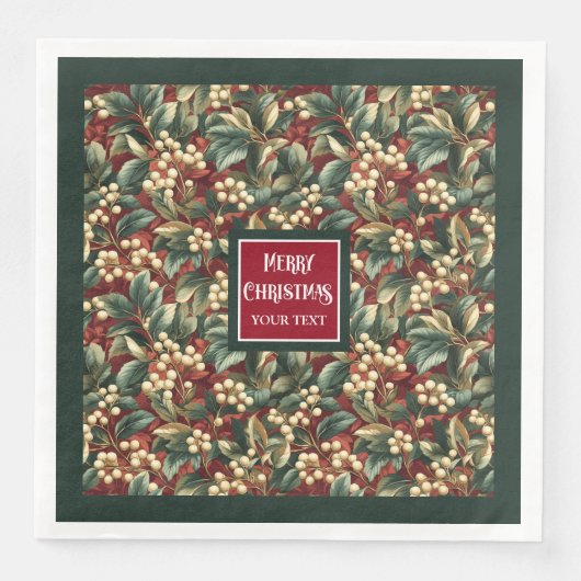 ヴィンテージパーソナライズされたナプキンをトレンディーの赤いトーン (正面)