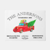 ヴィンテージパーソナライズされたネームファームハウスクリスマス ドアマット (正面)