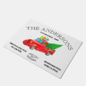 ヴィンテージパーソナライズされたネームファームハウスクリスマス ドアマット (アングル)