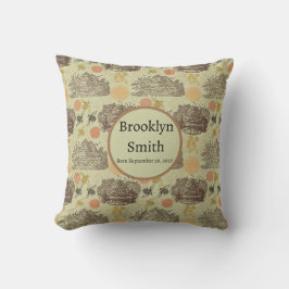 ヴィンテージパーソナライズされたハニー（昆虫）マルハナバチセージ クッション