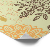 ヴィンテージパーソナライズされたハニー（昆虫）マルハナバチセージ ポスター (角)