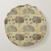 ヴィンテージパーソナライズされたハニー（昆虫）マルハナバチセージ ラウンドクッション (裏面)
