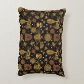 ヴィンテージパーソナライズされたハニー(昆虫)マルハナバチブラック アクセントクッション (裏面(縦))