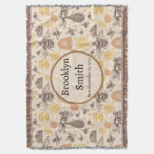 ヴィンテージパーソナライズされたハニー（昆虫）マルハナバチ スローブランケット (正面縦)