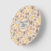 ヴィンテージパーソナライズされたハニー（昆虫）マルハナバチ ラウンド壁時計 (傾斜)