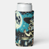 ヴィンテージパーソナライズされたハロウィーン魔女 スリム缶クーラー (Seltzer正面)