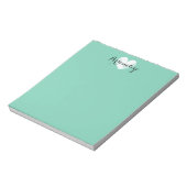 ヴィンテージパーソナライズされたハートmintグリーンメモ帳 ノートパッド (回転)
