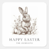 ヴィンテージパーソナライズされたバニー・イースター スクエアシール (正面)