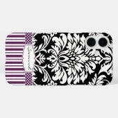 ヴィンテージパーソナライズされたパープルダマスラブバード Case-Mate iPhoneケース (裏面 (横))