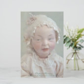 ヴィンテージパーソナライズされたビクトリアンの古代少女の人形 (スタンド正面)