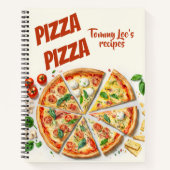 ヴィンテージパーソナライズされたピザレシピ ノートブック (正面)