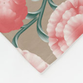 ヴィンテージパーソナライズされたピンクの花柄 フリースブランケット (角)