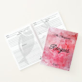 ヴィンテージパーソナライズされたピンクフローラのファミリ名 ノートブック (内部)