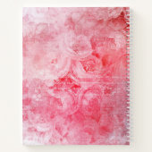 ヴィンテージパーソナライズされたピンクフローラのファミリ名 ノートブック (裏面)