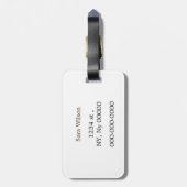 ヴィンテージパーソナライズされたピンクローズフラワーバターフ ラゲッジタグ (裏面縦)