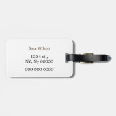 ヴィンテージパーソナライズされたピンクローズフラワーバターフ ラゲッジタグ (裏面横)