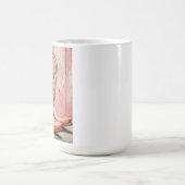 ヴィンテージパーソナライズされたピンク女性のカーボーイブーツ コーヒーマグカップ (中央)