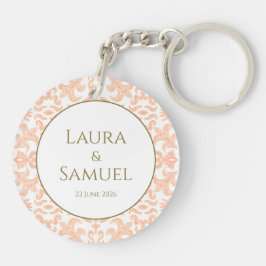 ヴィンテージパーソナライズされたピーチアクリルキーチェーン キーホルダー