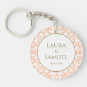 ヴィンテージパーソナライズされたピーチアクリルキーチェーン キーホルダー (正面)