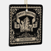 ヴィンテージパーソナライズされたファミリークリスマススタンプ セラミックオーナメント (右)
