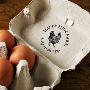 ヴィンテージパーソナライズされたファミリービジネスファームエッグ ラバースタンプ