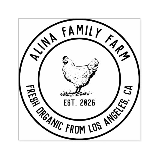 ヴィンテージパーソナライズされたファミリービジネスファームエッグ ラバースタンプ (インプリント)