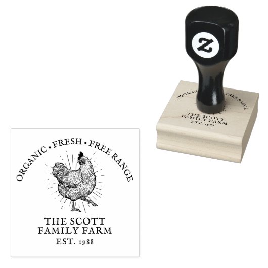 ヴィンテージパーソナライズされたファミリーファームエッグカートン ラバースタンプ (押印)