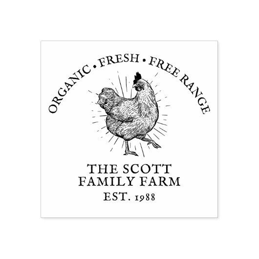 ヴィンテージパーソナライズされたファミリーファームエッグカートン ラバースタンプ (インプリント)