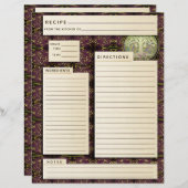 ヴィンテージパーソナライズされたファミリーレシピ料理本 (正面/裏面)