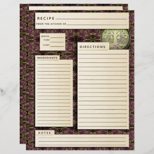 ヴィンテージパーソナライズされたファミリーレシピ料理本 (正面/裏面)
