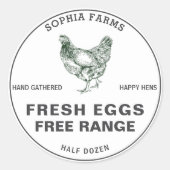 ヴィンテージパーソナライズされたファームの所有者の名前ブラック文字 ラウンドシール (正面)