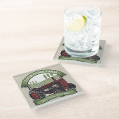 ヴィンテージパーソナライズされたファームトラクタカントリー農家 ガラスコースター (アングル)