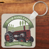 ヴィンテージパーソナライズされたファームトラクタカントリー農家 キーホルダー (裏面)