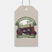 ヴィンテージパーソナライズされたファームトラクタカントリー農家 ギフトタグ (正面)