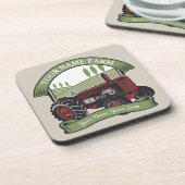 ヴィンテージパーソナライズされたファームトラクタカントリー農家 コースター (左側)