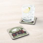 ヴィンテージパーソナライズされたファームトラクタカントリー農家 コースター (右側)