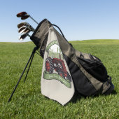 ヴィンテージパーソナライズされたファームトラクタカントリー農家 ゴルフタオル (グリーン)