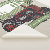 ヴィンテージパーソナライズされたファームトラクタカントリー農家  シェルパブランケット (3/4)