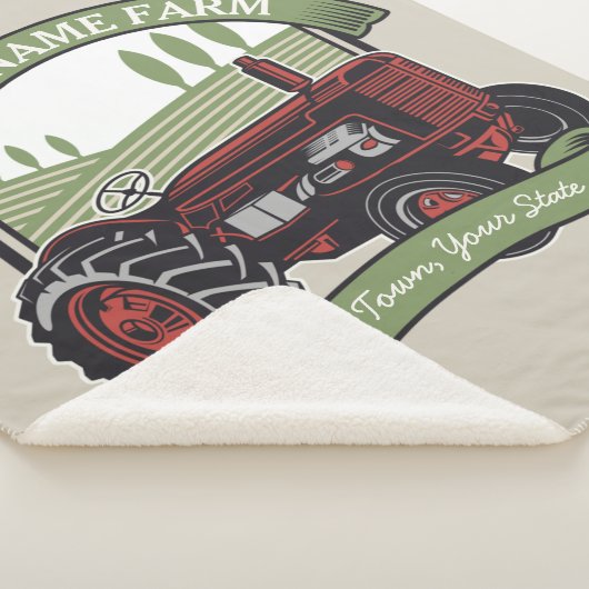 ヴィンテージパーソナライズされたファームトラクタカントリー農家  シェルパブランケット (3/4)