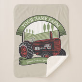 ヴィンテージパーソナライズされたファームトラクタカントリー農家  シェルパブランケット (正面)