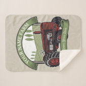 ヴィンテージパーソナライズされたファームトラクタカントリー農家  シェルパブランケット (正面(横))