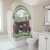 ヴィンテージパーソナライズされたファームトラクタカントリー農家 シャワーカーテン (インサイチュ)