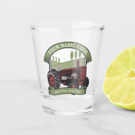 ヴィンテージパーソナライズされたファームトラクタカントリー農家 ショットグラス