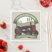 ヴィンテージパーソナライズされたファームトラクタカントリー農家 スタンダードランチョンナプキン (インサイチュ)