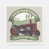 ヴィンテージパーソナライズされたファームトラクタカントリー農家 スタンダードランチョンナプキン (正面)